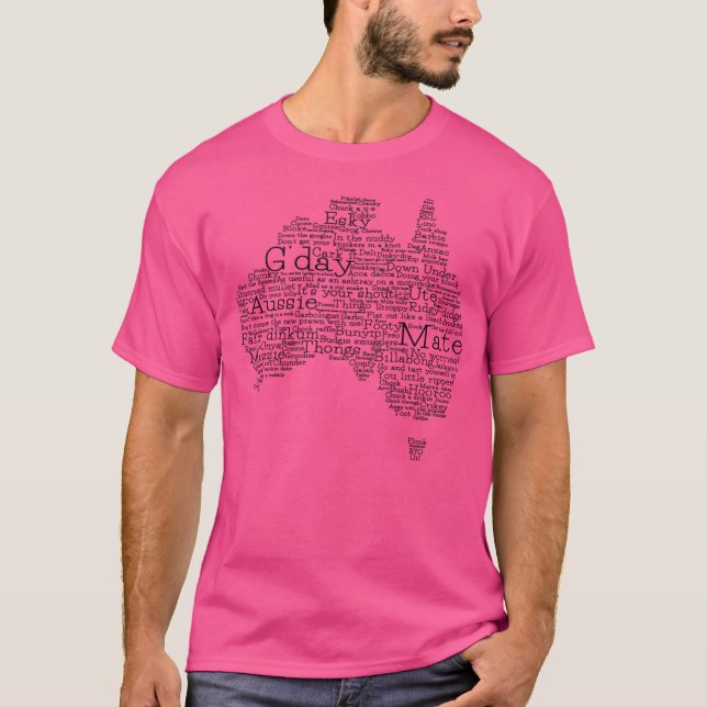Australische Slang-Karte T-Shirt (Vorderseite)
