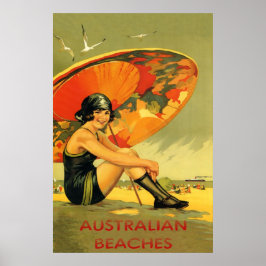 Australische Strände Vintag Poster