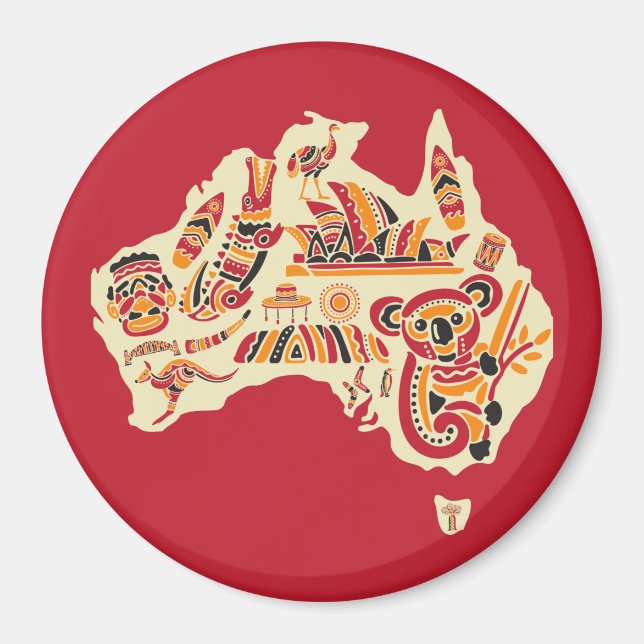 australische Symbole Magnet (Vorne)