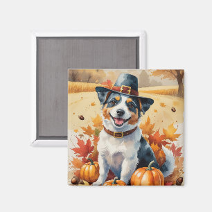 Australische Terrier Herbstleaves Erntedank Art Magnet