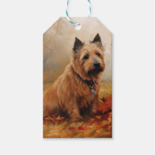 Australische Terrier im Herbst Leaves Fall Inspiri Geschenkanhänger