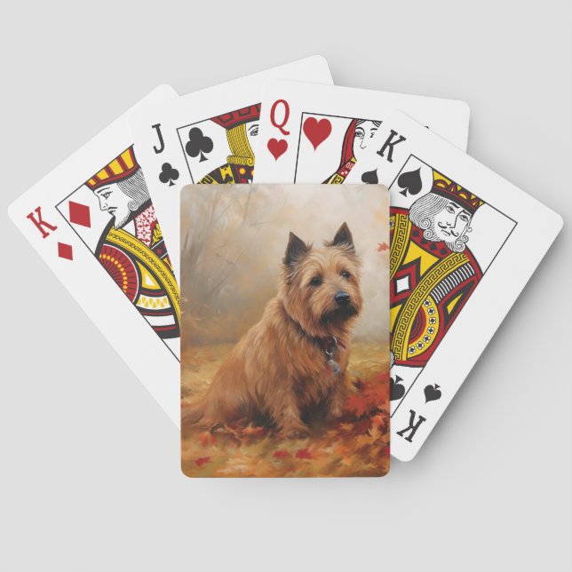 Australische Terrier im Herbst Leaves Fall Inspiri Spielkarten (Rückseite)