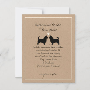 Australische Terrier mit langen Schwänzen Hochzeit Einladung