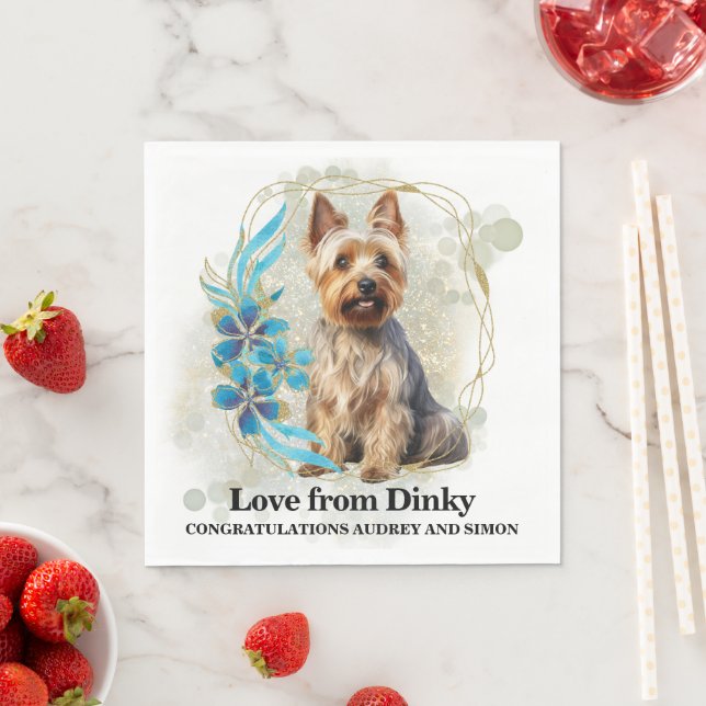 Australische Terrier Wedding Napkins mit Hunde-Fot Serviette (Beispiel)