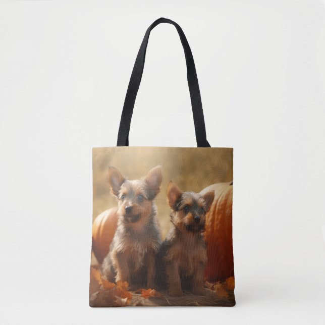 Australische Terrier Welpe Autumn Delight Pumpkin Tasche (Vorderseite)
