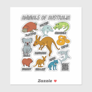 Australische Tiere Aufkleber