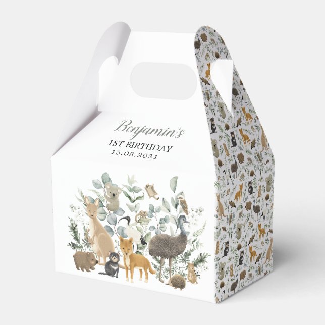 Australische Tiere Grüne Eukalyptus Birthday Geschenkschachtel (Vorderseite)