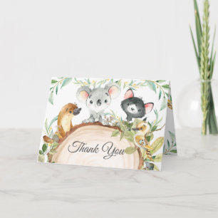 Australische Tiere Grüne neutrale Baby-Dusche Dankeskarte