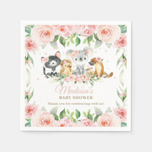 Australische Tiere Pink Floral Girl Baby Dusche Serviette