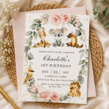 Australische Tiere Pink Floral Sage Geburtstagspar