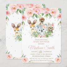 Australische Tiere Rosa Blush Floral Baby Dusche