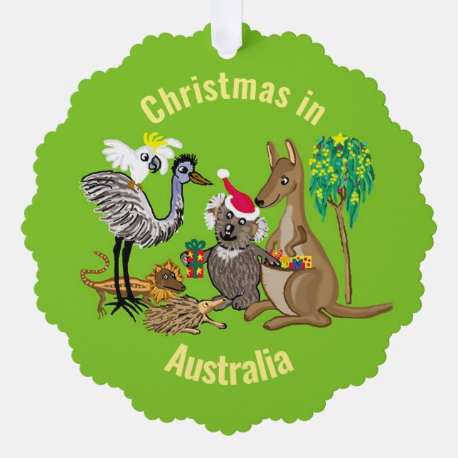 Australische Tiere und Santa Koala Ornament Karte (Vorderseite)