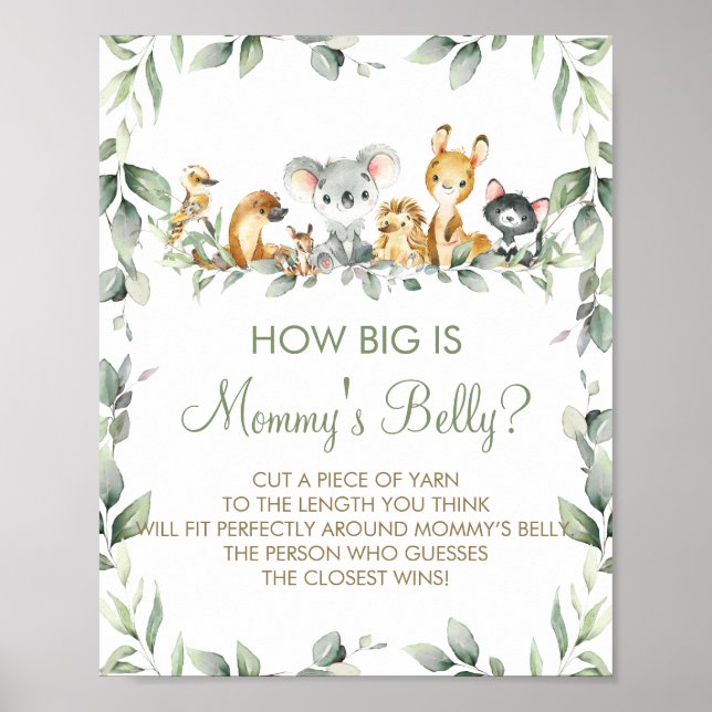 Australische Tiere Wie groß ist Mama's Belly Game Poster (Vorne)