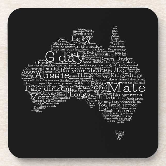 australische Umgangskarte Getränkeuntersetzer (Vorderseite)