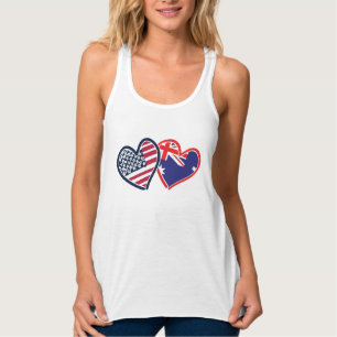 Australische und US-amerikanische Flagge Herz Tank Top