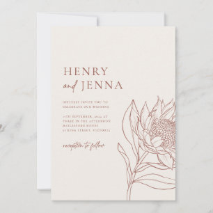 Australische Ureinwohner Botanicals Waratah Protea Einladung