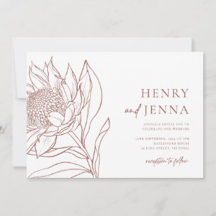 Australische Ureinwohner Botanicals Waratah Protea Einladung