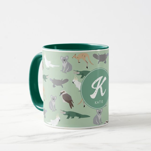 Australische Ureinwohner Eukalyptus Grüner Anfang Tasse (Vorderseite Links)