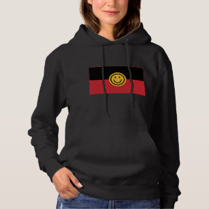 Australische Ureinwohner-Flagge mit Lächelgesicht Hoodie