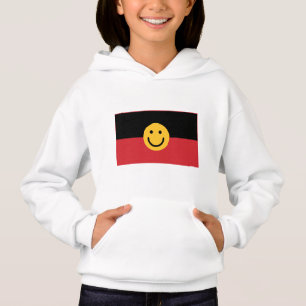 Australische Ureinwohner-Flagge mit Lächelgesicht Hoodie