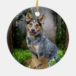 Australische Vieh-Hundeweihnachtsverzierungen Keramikornament