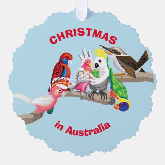 Australische Vögel Weihnachten Ornament Karte (Vorderseite)