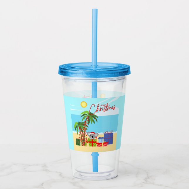 Australische Weihnachten Acryltrinkbecher (Vorderseite)