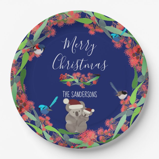 Australische Weihnachten Pappteller (Vorderseite)