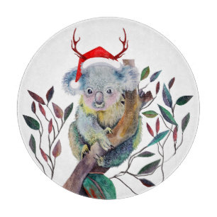 Australische Weihnachtskoala Weihnachtsmannmütze R Schneidebrett