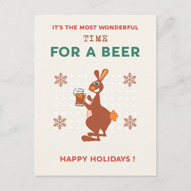 Australische Weihnachtspostkarten Funny Kangaroo P Postkarte (Vorderseite)