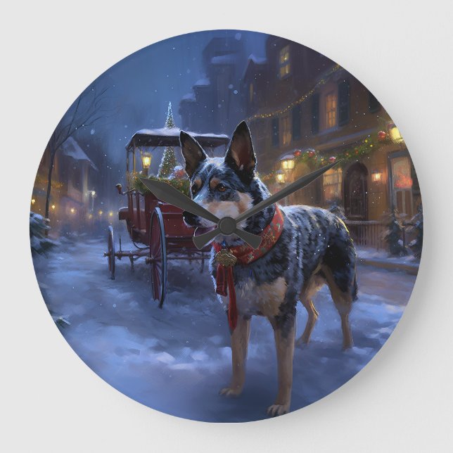 Australische Weihnachtszeit Große Wanduhr (Vorderseite)