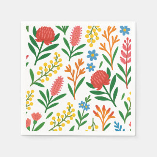 Australische Wildblumen Buntes Papier Servietten