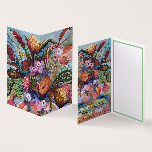 Australische Wildblumen mit Vase Card (Innenseite und Außenseite)