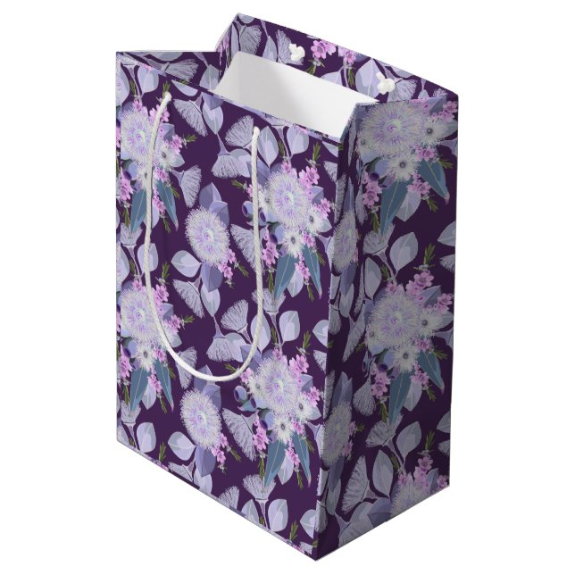 Australische Wildblumen Mittlere Geschenktüte (Rückseite Schrägansicht)