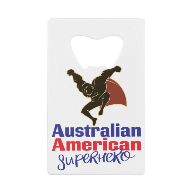 Australischer Amerikaner Superhero Geldbeutel Flaschenöffner (Vorderseite)