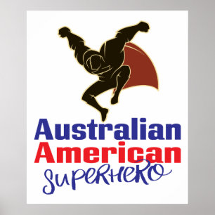 Australischer Amerikaner Superhero Poster