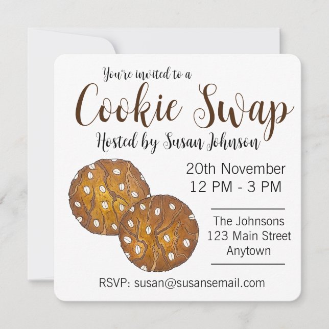 Australischer Anzac Biscuit Cookie Swap Bake Sale Einladung (Vorderseite)