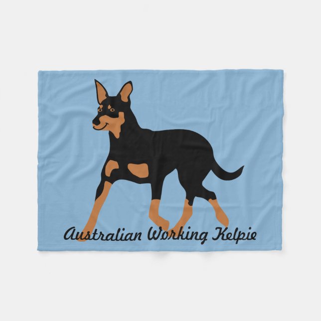 Australischer ArbeitsKelpie Fleecedecke (Vorderseite (Horizontal))