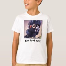 Australischer Baby Black Cockatoo Editable T - Shi