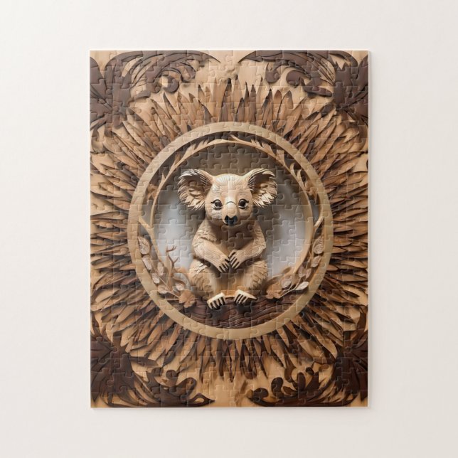 Australischer Baumhugger: Koala Bärenholz Print (Vertikal)