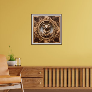 Australischer Baumhugger: Koala Bärenholz Print Poster