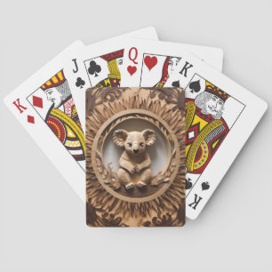 Australischer Baumhugger: Koala Bärenholz Print Spielkarten