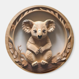 Australischer Baumumarmer: Koala Bär Holz Druck Magnet