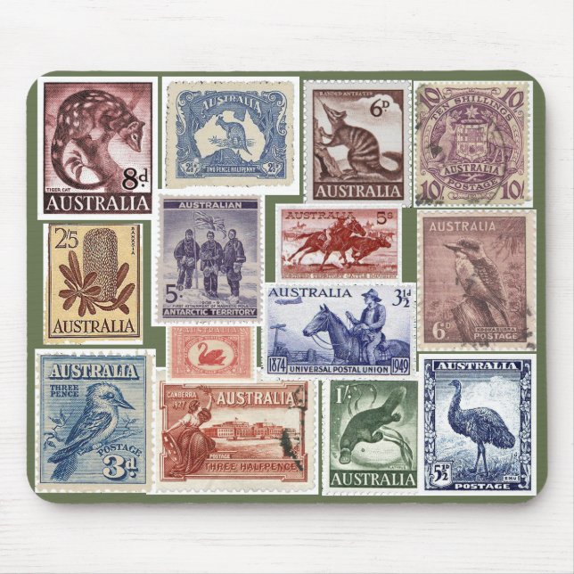 Australischer Briefmarken-Mauspad Mousepad (Vorne)
