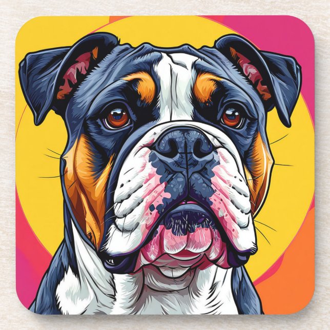 Australischer Bulldog Getränkeuntersetzer (Vorderseite)