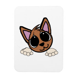 Australischer Cattle Dog Rot spähend Cartoon Magnet