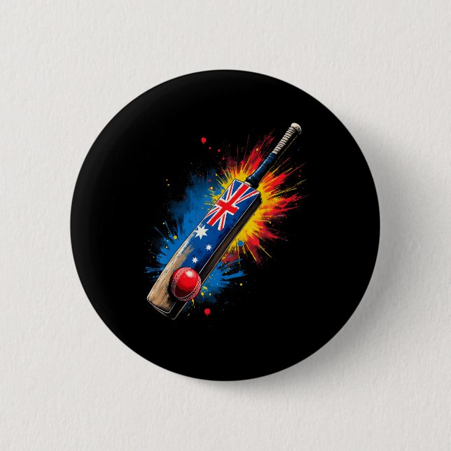Australischer Cricket T  Button (Vorderseite)