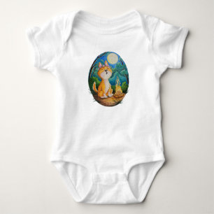 Australischer Dingo heult auf Baby-Romper-Anzug Baby Strampler