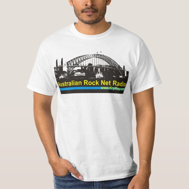 Australischer Felsen-Netz-Radio-Weiß-T - Shirt (Vorderseite)