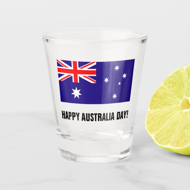 Australischer Flagge Australien-Tagestrinkendes Schnapsglas (Vorderseite)